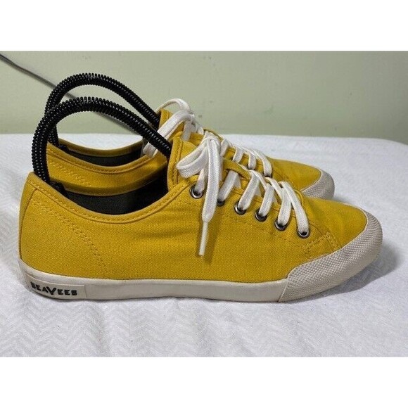 Seavees Monterey Canvas Sneaker Womens Sz 7 Mustard Yellow Lace Up Low Top - Picture 7 of 15